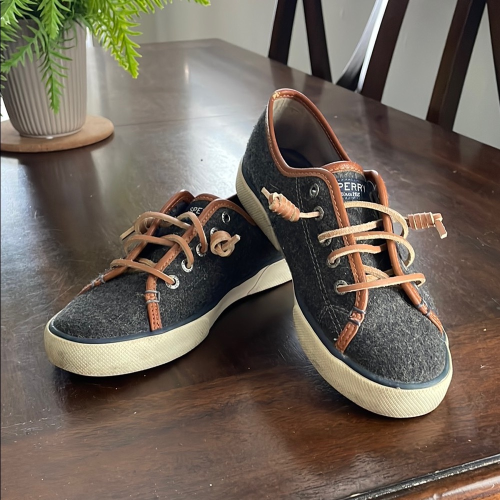 Sperry Gray and Brown Wool Casual Shoes